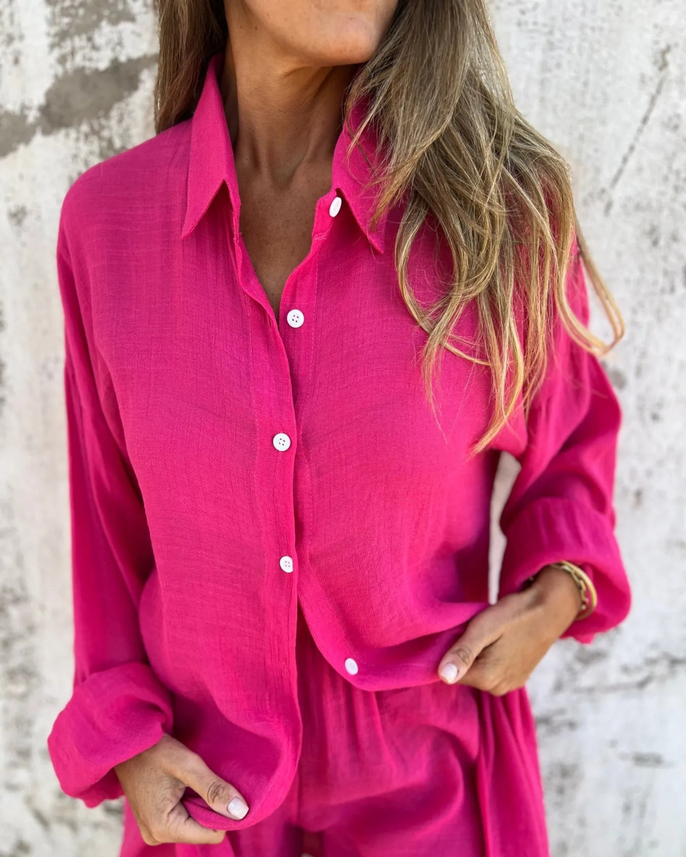 Izela – casual skjorte- og shorts-sæt