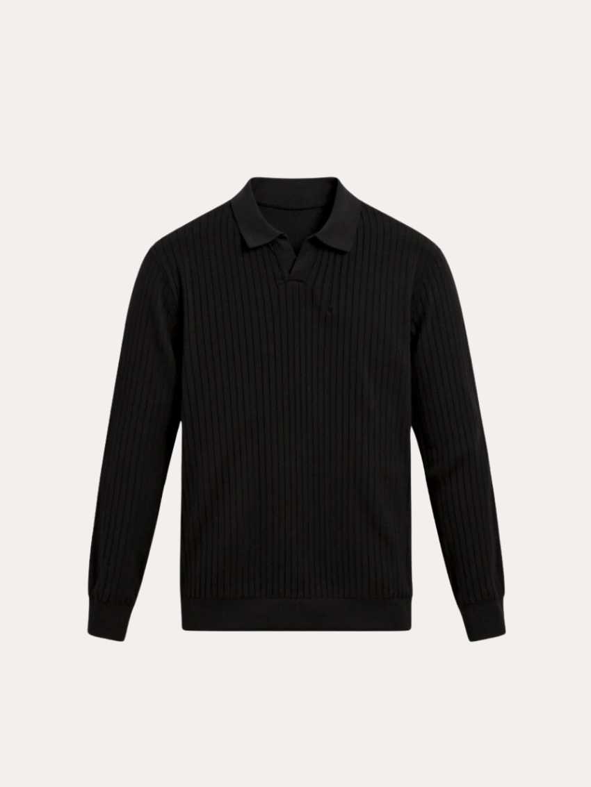 Stripet Polo Med Lange Ærmer