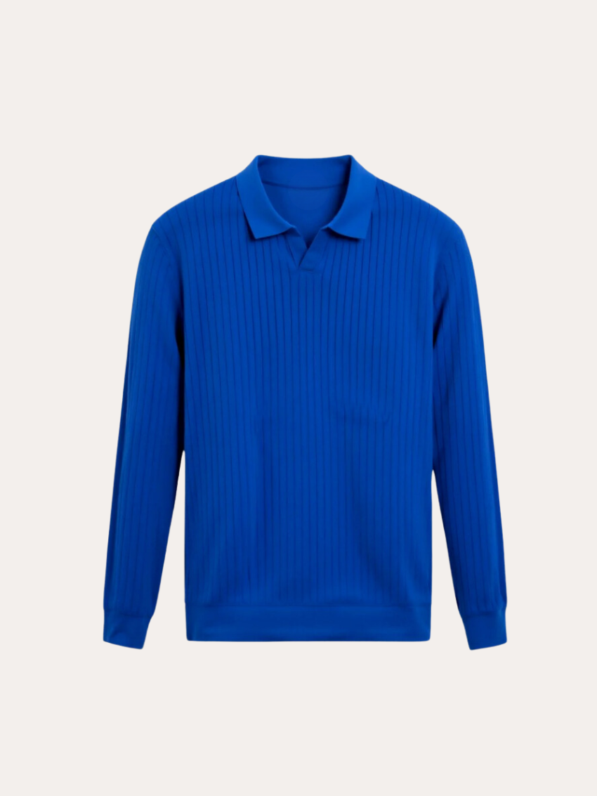 Stripet Polo Med Lange Ærmer