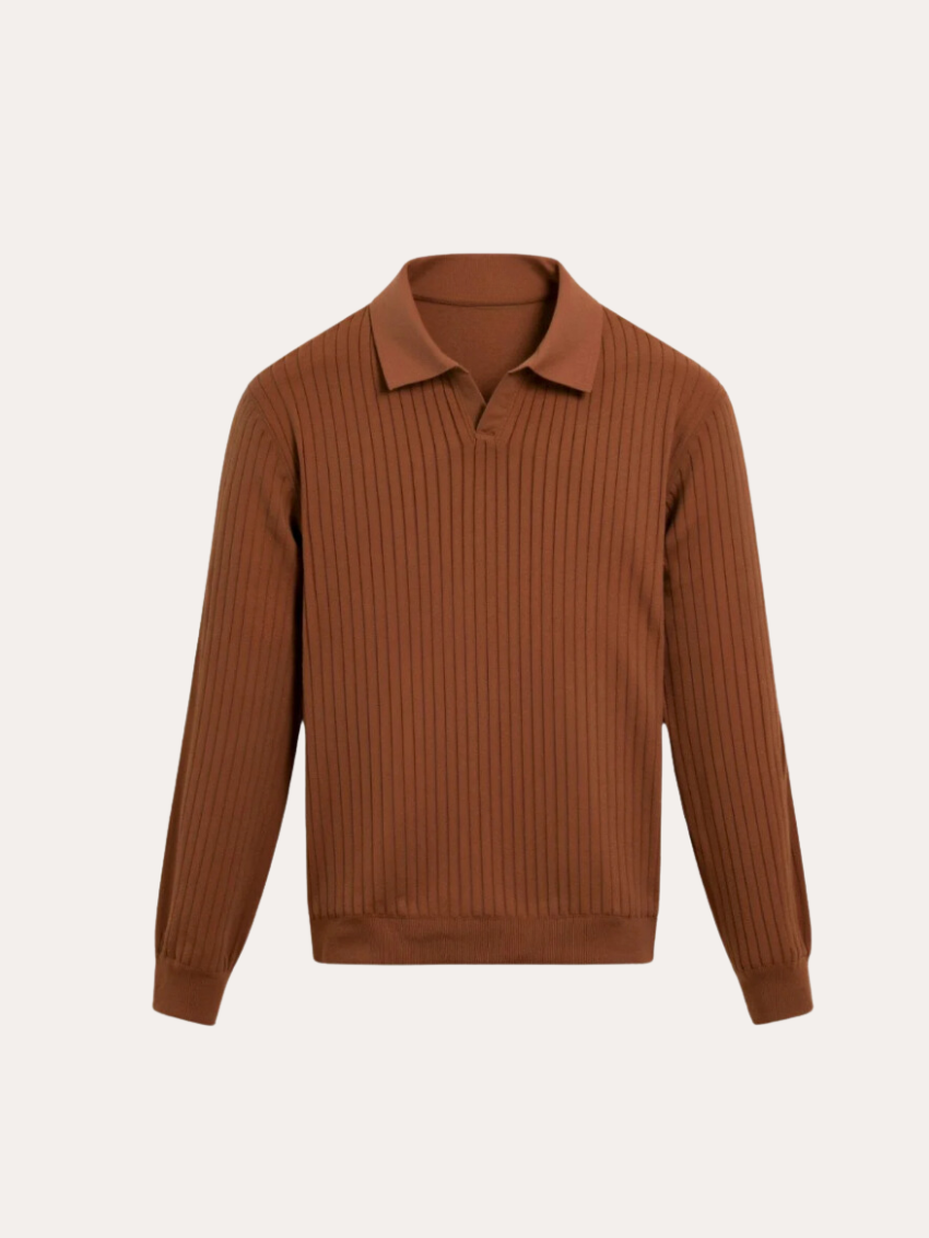 Stripet Polo Med Lange Ærmer