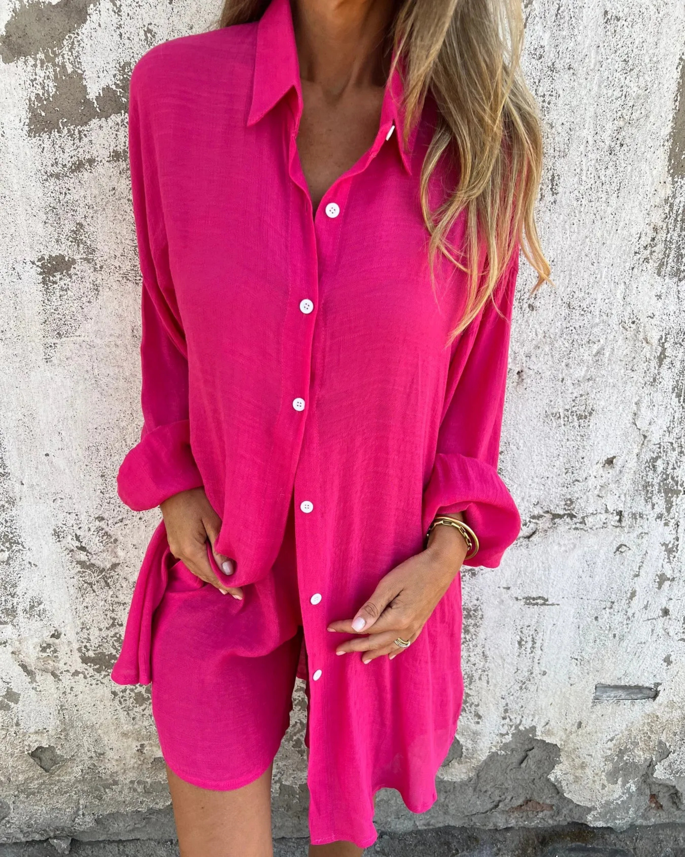 Izela – casual skjorte- og shorts-sæt