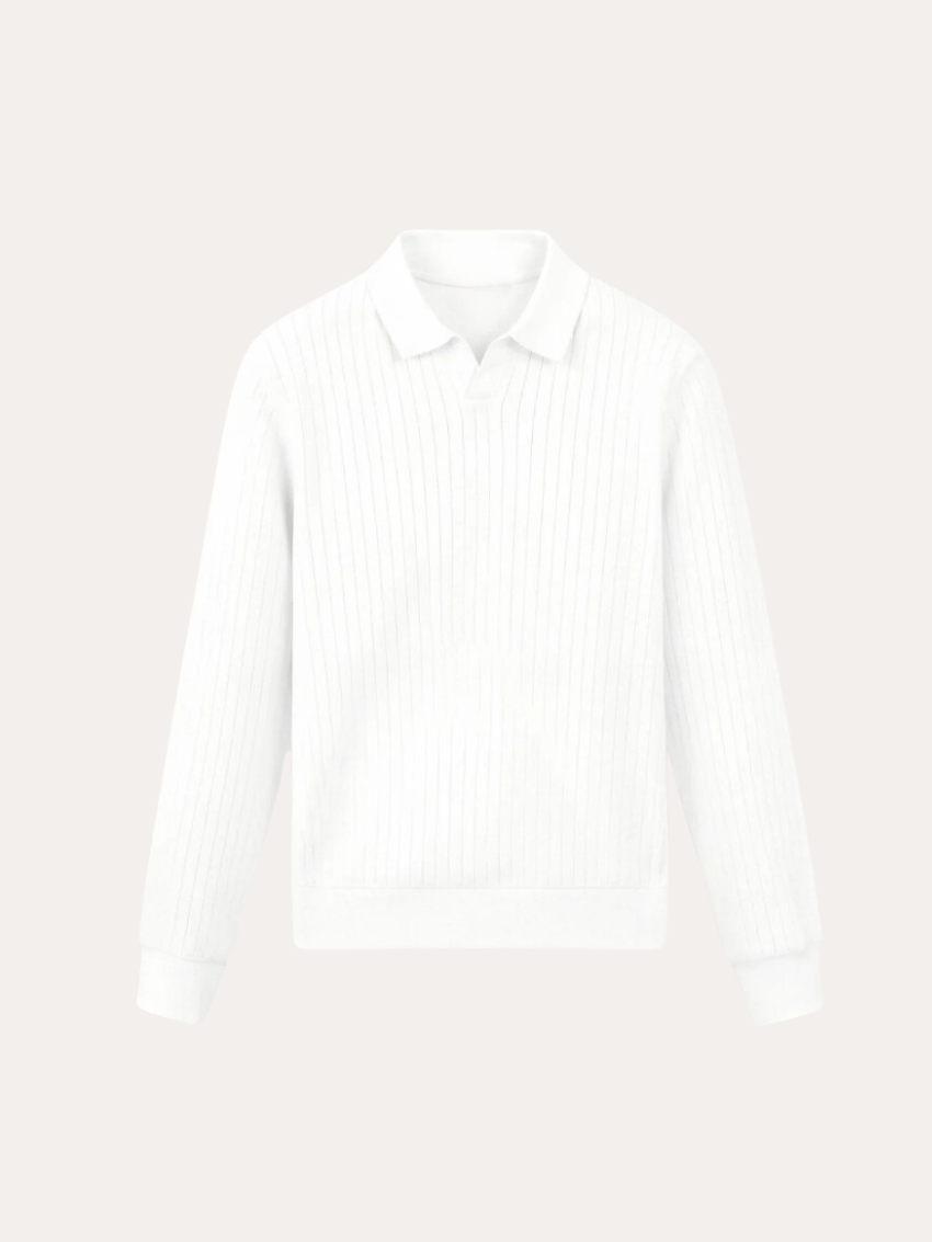 Stripet Polo Med Lange Ærmer